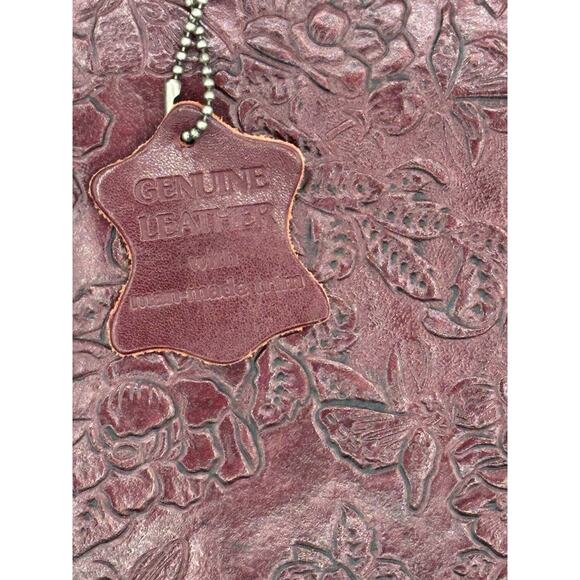 Genuine Leather Burgundy Satchel for Women Top Handle Handbag Crossbody VTG - Picture 2 of 9